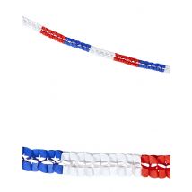 2 ghirlande di carta tricolore per sostenere la Francia 3 m - Colore Multicolore