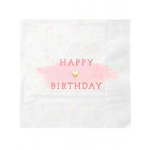 16 tovaglioli di carta rosa e oro di 33 x 33 cm - Colore Rosa