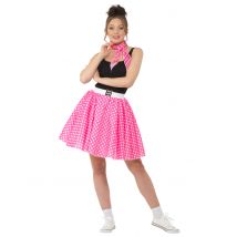 Costume rosa a pois anni '50 da donna - Colore Rosa - Taglia M