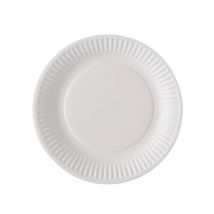 100 piatti di cartone bianchi biodegradabili 18 cm - Colore Bianco