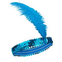 Fascia blu con piuma stile Charleston - Colore Blu
