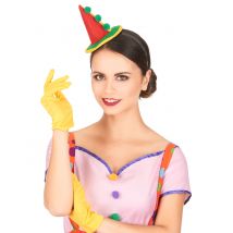 Cerchietto con mini cappello da clown da adulto