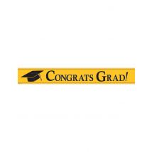 Banner metallico giallo Congrats Grad - Colore Giallo
