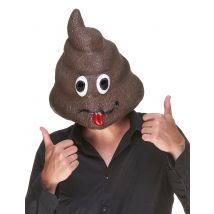 Maschera di lattice Emoticon con cacca - Colore Marrone