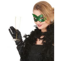Lupo veneziano con paillettes verdi adulto - Colore Verde