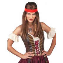 Parrucca pirata o hippie con fascia - Colore Rosso