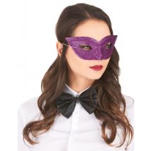 Lupo veneziano adulto con paillettes viola - Colore Viola e lilla