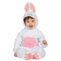 Travestimento da coniglietto bianco e rosa per neonato - Colore Bianco - Taglia 18 - 24 mois (89 - 93cm)