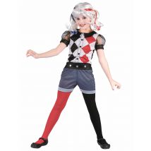 Costume da arlecchino diabolico per bambina - Colore Nero - Taglia L 10-12 anni (130-140 cm)