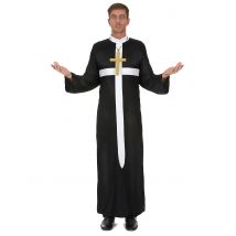 Travestimento da prete con croce per adulto - Colore Nero - Taglia Small