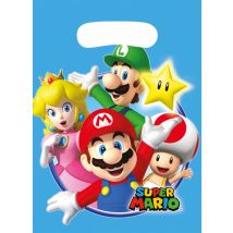 8 sacchetti per festa Super Mario - Colore Blu - Taglia Taglia unica