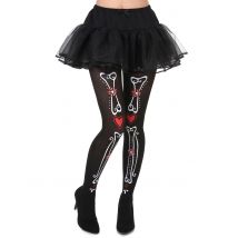 Collant scheletro Dia de los muertos per donna - Colore Nero