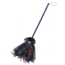 Scopa da strega metallizzata per adulto - Colore Multicolore