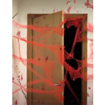 Decorazione ragnatela rossa con ragni Halloween - Colore Rosso