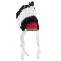 Copricapo da indiano con piume adulto - Colore Bianco
