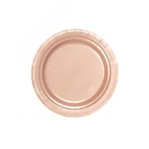 8 piattini in cartone oro rosa 18 cm - Colore Rosa