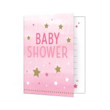 8 inviti Baby Shower Little Star rosa - Colore Rosa