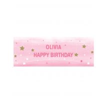 Banner da personalizzare Little Star rosa - Colore Rosa