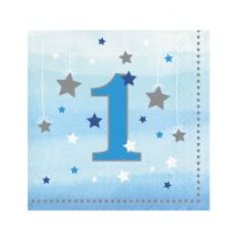 16 tovagliolini Little Star blu 1 anno - Colore Blu
