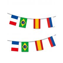 Ghirlanda in plastica con bandierine mondiali - Colore Multicolore
