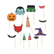 Kit photobooth 12 accessori Halloween - Colore Multicolore