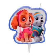 Candela di compleanno Paw Patrol Skye e Everest - Colore Rosa
