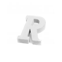 Lettera in legno bianco R 5 cm - Colore Bianco