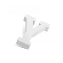 Lettera in legno bianco Y 5 cm - Colore Bianco
