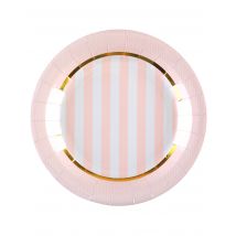 10 Piatti in cartone Baby Shower rosa 23 cm - Colore Rosa
