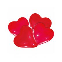 4 palloncini cuori in lattice rossi 30 cm - Colore Rosso - Taglia Taglia unica
