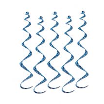 5 sospensioni a spirale blu con fiocchi di neve - Colore Blu