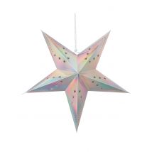 Lanterna a stella pastello iridescente 30 cm - Colore Argento - Taglia Taglia unica