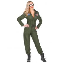 Costume pilota aviazione per donna - Colore Verde scuro - Taglia XS