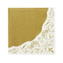 20 tovaglioli di carta stile porcellana bianco e oro - Colore Oro