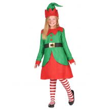 Costume da elfo di Natale per bambina - Colore Rosso - Taglia 10 a 12 anni (L)