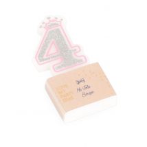 Candelina compleanno principesse numero 4 - Colore Rosa