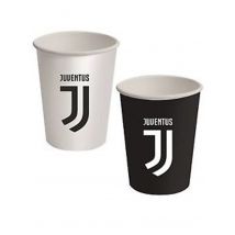 8 bicchieri di carta Juventus neri e bianchi - Colore Nero