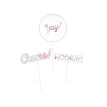 3 bastoncini centrotavola iridescenti - Colore Multicolore