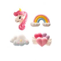 8 mini statuine di zucchero tema unicorno - Colore Multicolore