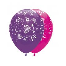 6 palloncini in lattice farfalle rosa e viola - Colore Rosa
