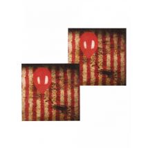 12 Tovaglioli in carta clown terrificante 33x33 cm - Colore Rosso