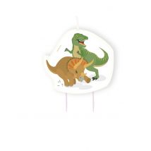 Candelina di compleanno grandi dinosauri - Colore Verde - Taglia Taglia unica