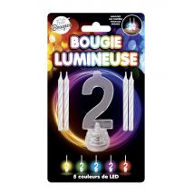 Candela luminosa a LED numero 2 - Colore Multicolore