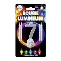 Candela luminosa a LED numero 7 - Colore Multicolore