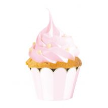 6 decorazioni per cupcakes rosa e bianche - Colore Rosa - Taglia Taglia unica