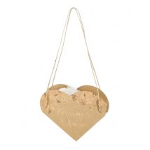 10 Sacchetti cuore vegetale Cospargere l'amore kraft e bronzo 12 x 13 cm - Colore Marrone