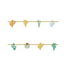 Ghirlanda in cartone tema cactus - Colore Verde