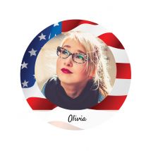 Disco di zucchero personalizzabile USA - Colore Rosso