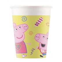 8 bicchieri in cartone a tema Peppa Pig - Colore Multicolore