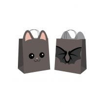 4 Buste per caccia alle caramelle dolce pipistrello halloween - Colore Nero
